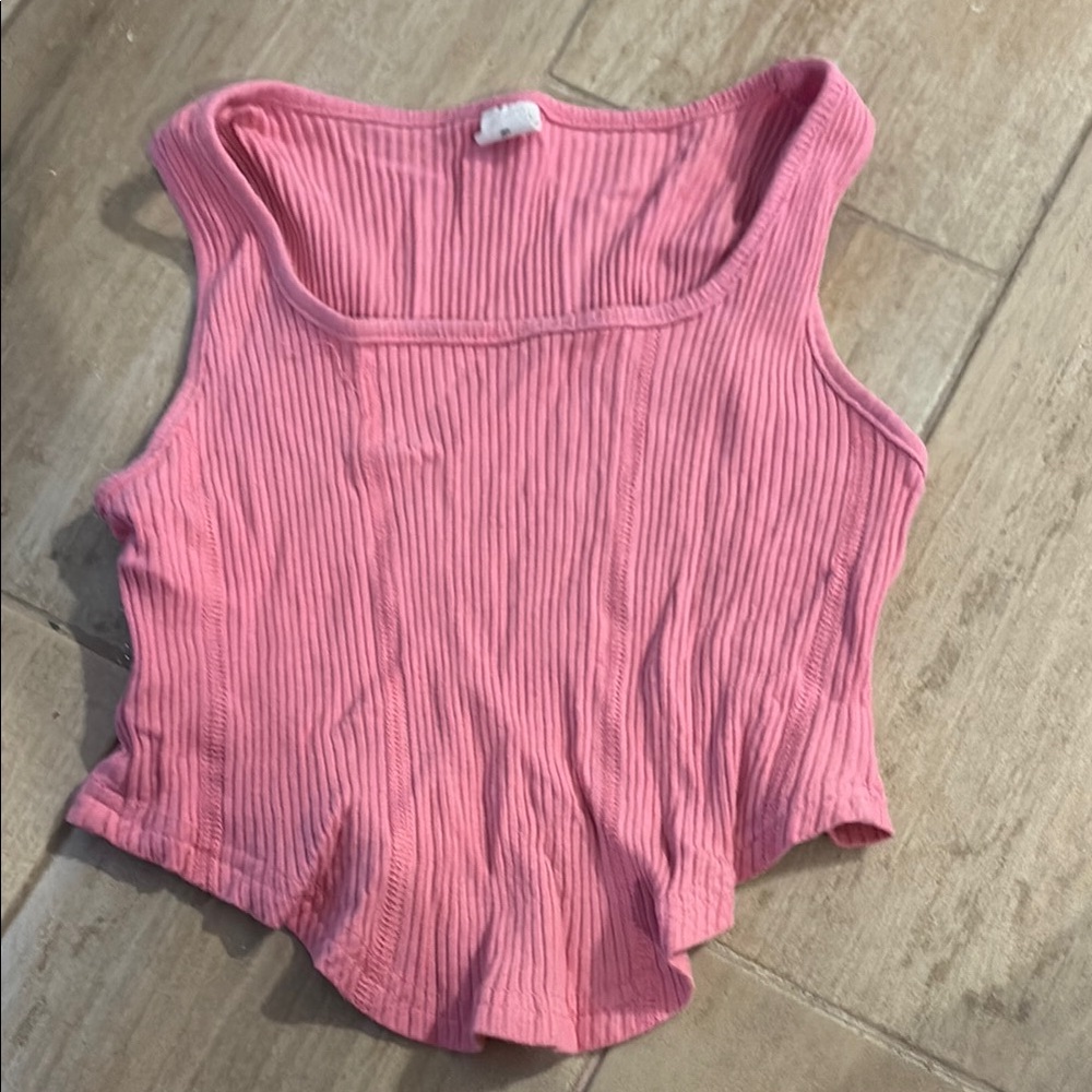 Pink Ribbed Girls’ Top